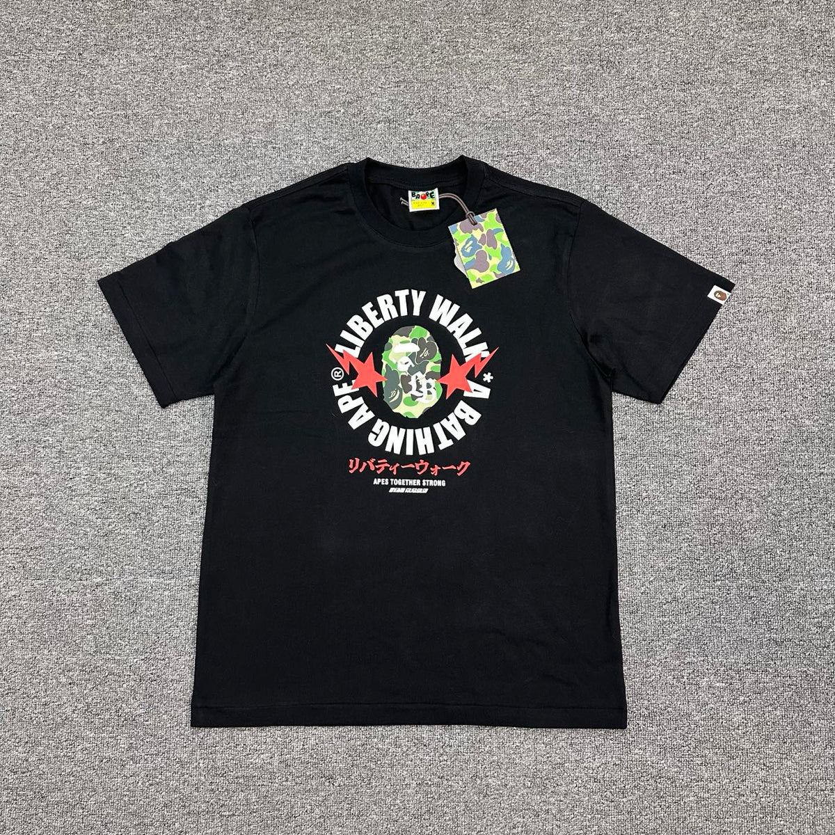 BAPE x Liberty Walk SS26 Badge T-Shirt - Black / White
