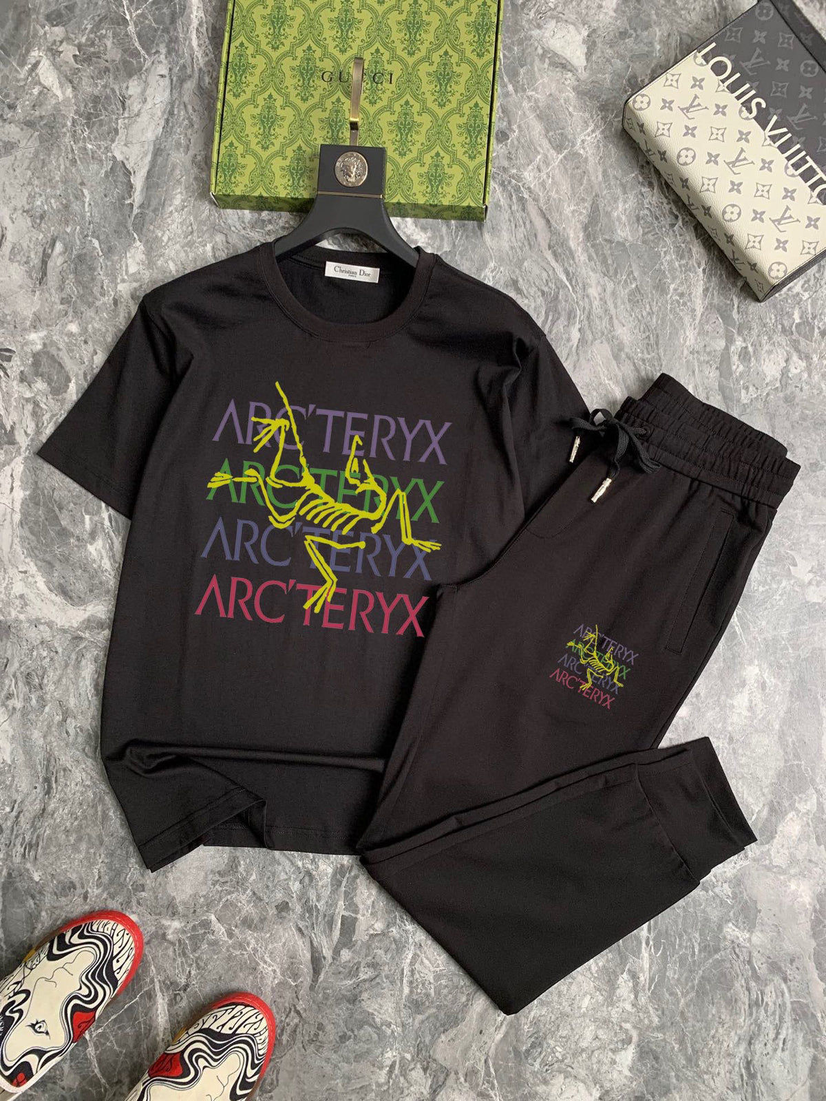 Arc'teryx Multi‑Color Stacked Logo T‑Shirt & Jogger Pants Set Unisex