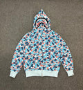 BAPE PA Series Coral Blue ABC Camo Shark Full-Zip Hoodie - Hangzhou City Limited