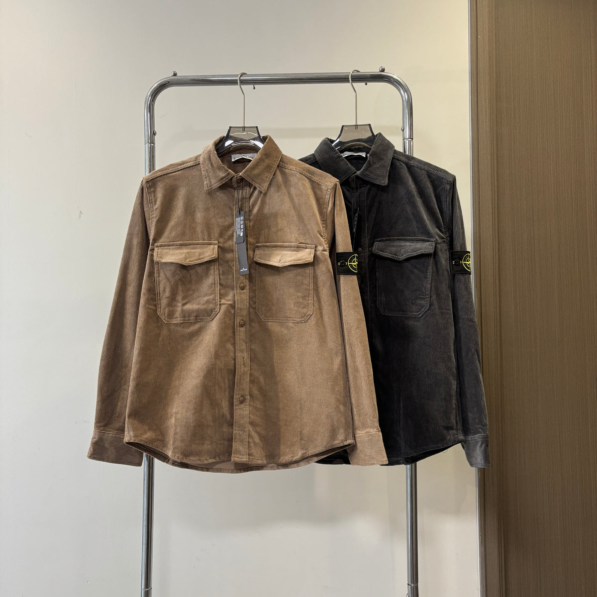 Stone Island Fine-Wale Corduroy Overshirt with Compass Badge