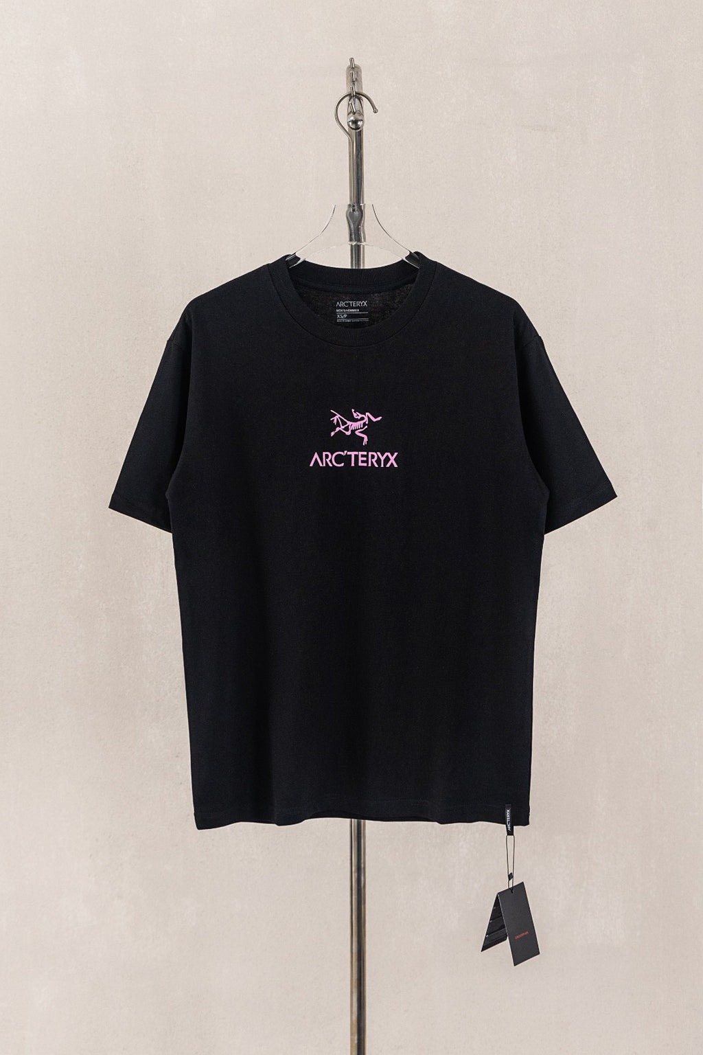 Arc'teryx Men Crew Neck T‑Shirt Back Skeleton Bird Grid Print White Street Casual Tee