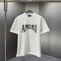 AMIRI Perforated Collegiate Logo Crew‑Neck Short‑Sleeve T‑Shirt