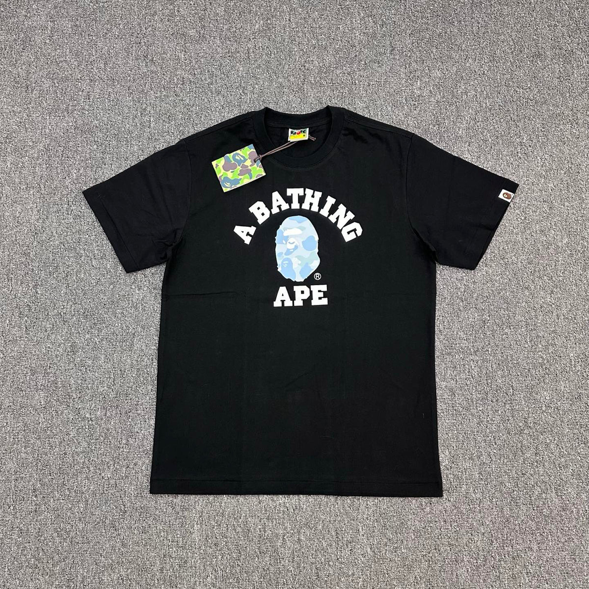 BAPE SS26 ABC Camo Ape Head College T-Shirt — Blue Camo / Pink Camo