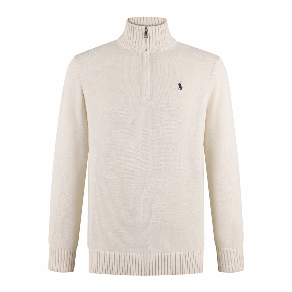 Polo Ralph Lauren Men’s Quarter‑Zip Knit Sweater, Ribbed Mock Neck Pullover