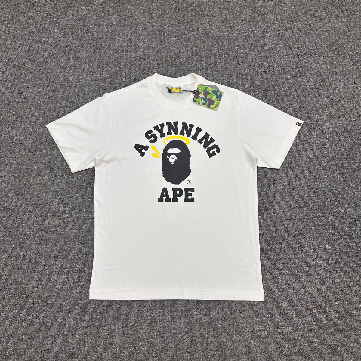 BAPE SS26 A Synning Ape Halo College T-Shirt