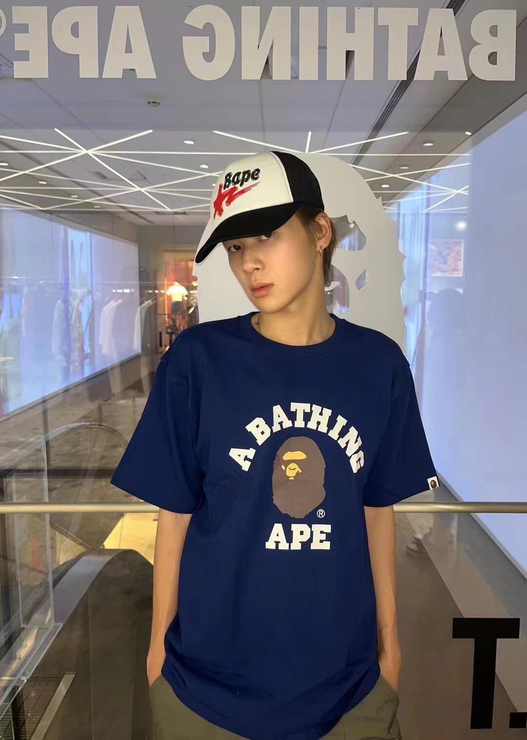 BAPE SS25 Classic College Tee "A Bathing Ape" Arch Logo Oversized Heavyweight Unisex T-Shirt