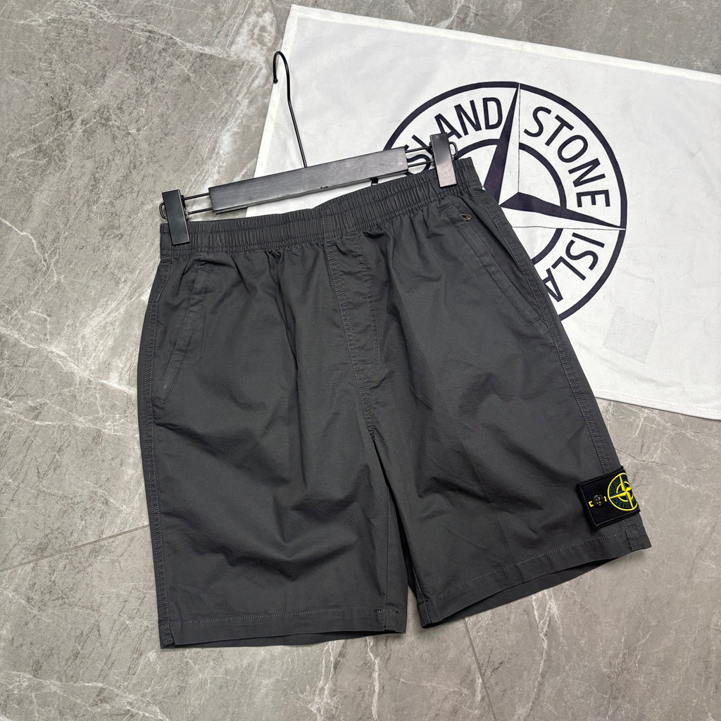 Stone Island Mid-Length Utility Cotton Shorts with Elasticated Waist and Compass Badge