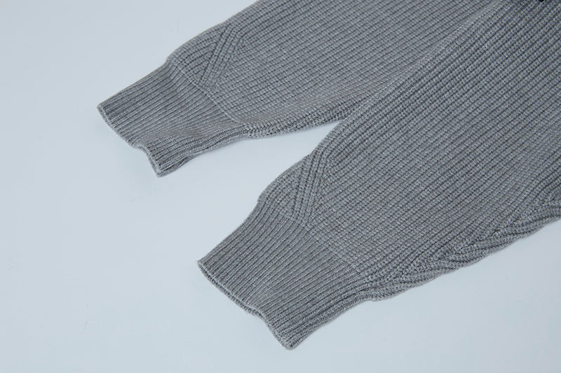 Stone Island Full-Zip Turtleneck Chunky Rib Knit Jacket