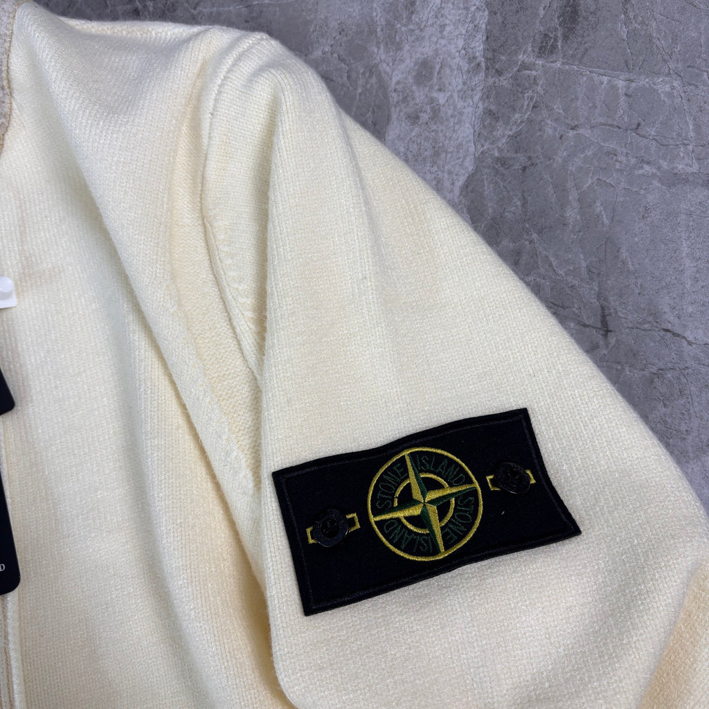 Stone Island Button-Front Knit Cardigan with Compass Badge