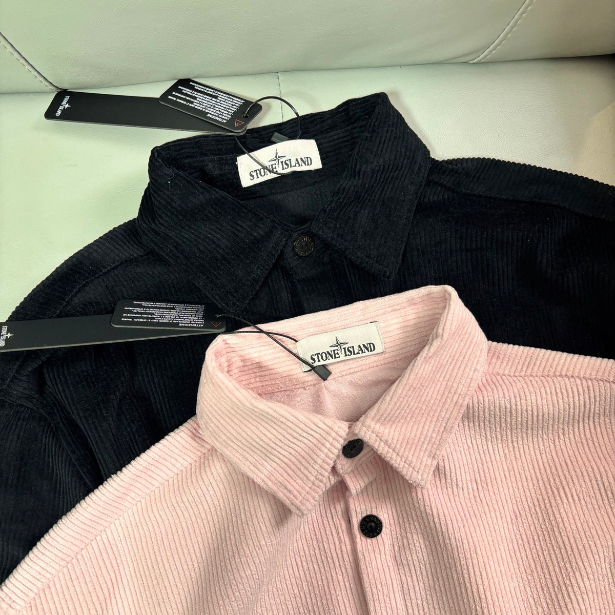 Stone Island Wide-Wale Corduroy Overshirt with Snap Buttons and Compass Badge