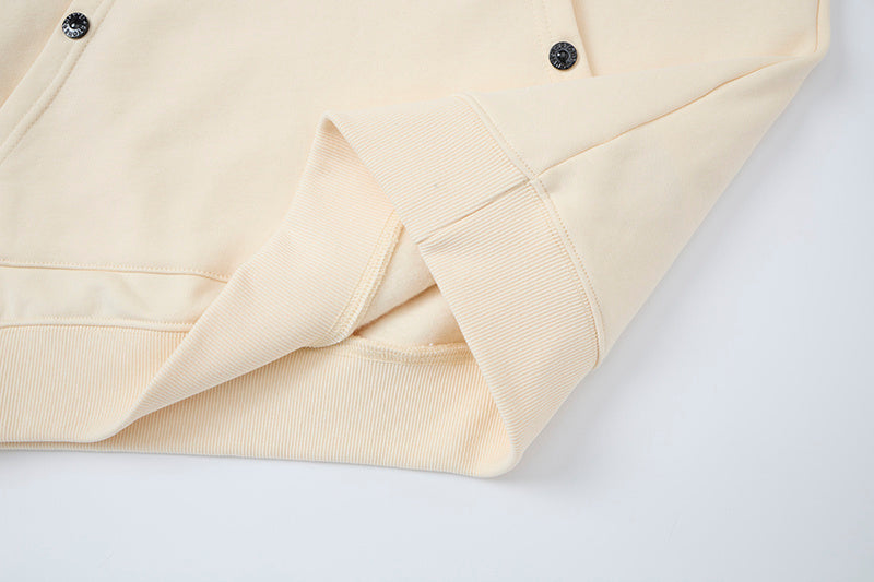 Stone Island Compass Badge Snap-Detail Pullover Hoodie Sweatshirt