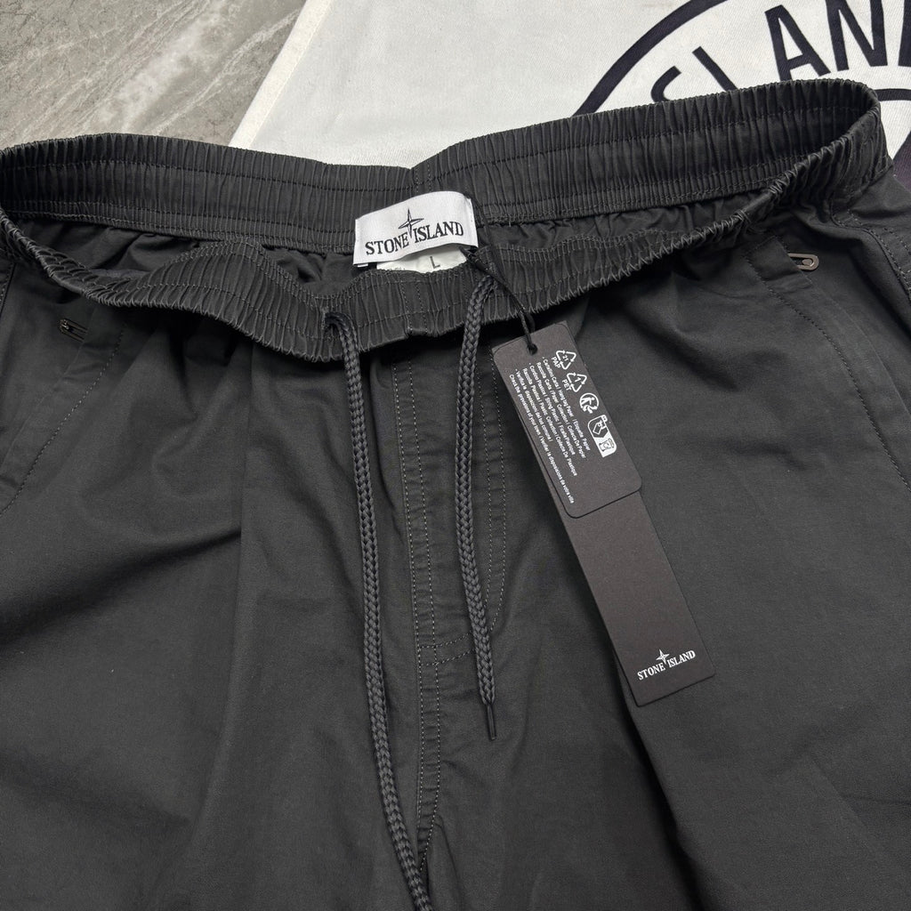 Stone Island Mid-Length Utility Cotton Shorts with Elasticated Waist and Compass Badge