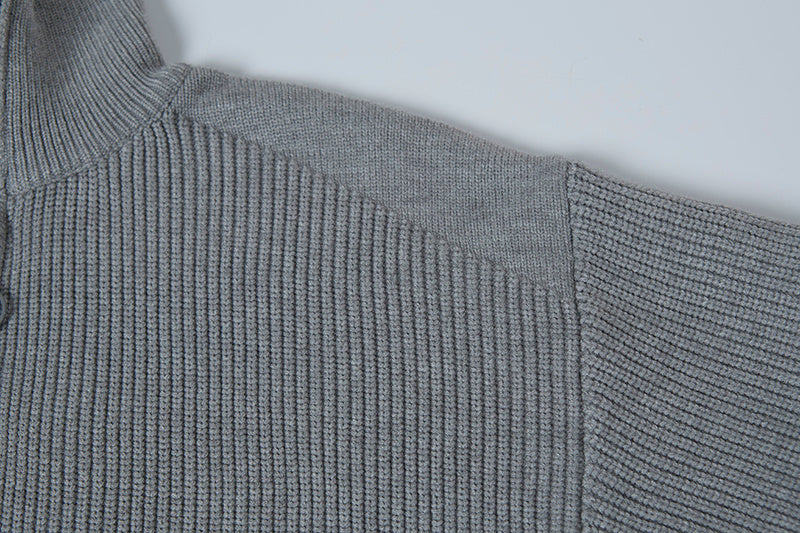 Stone Island Full-Zip Turtleneck Chunky Rib Knit Jacket