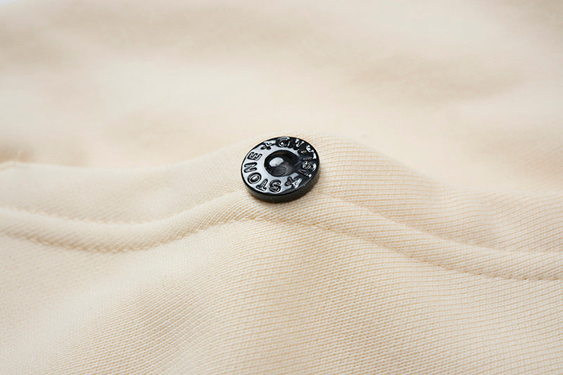Stone Island Compass Badge Snap-Detail Pullover Hoodie Sweatshirt