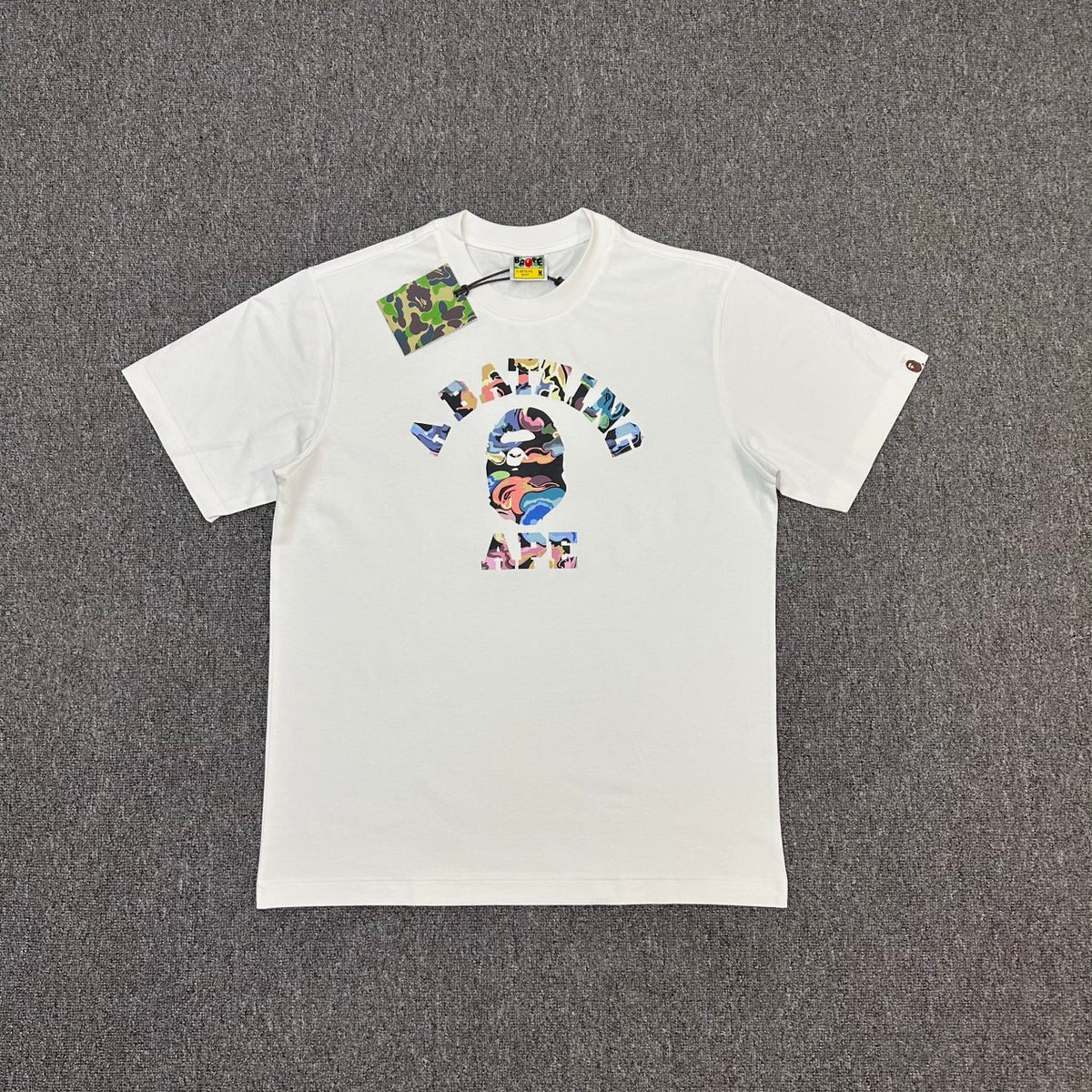 BAPE Art Camo Fluid Gradient College Ape Head Oversized Heavyweight Unisex T-Shirt
