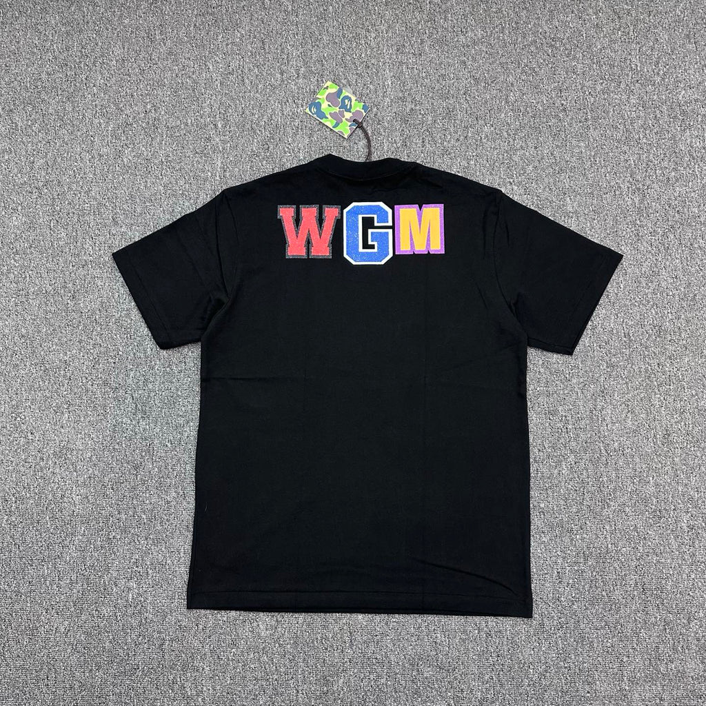 BAPE SS26 WGM Shark Glitter Print T-Shirt — Black