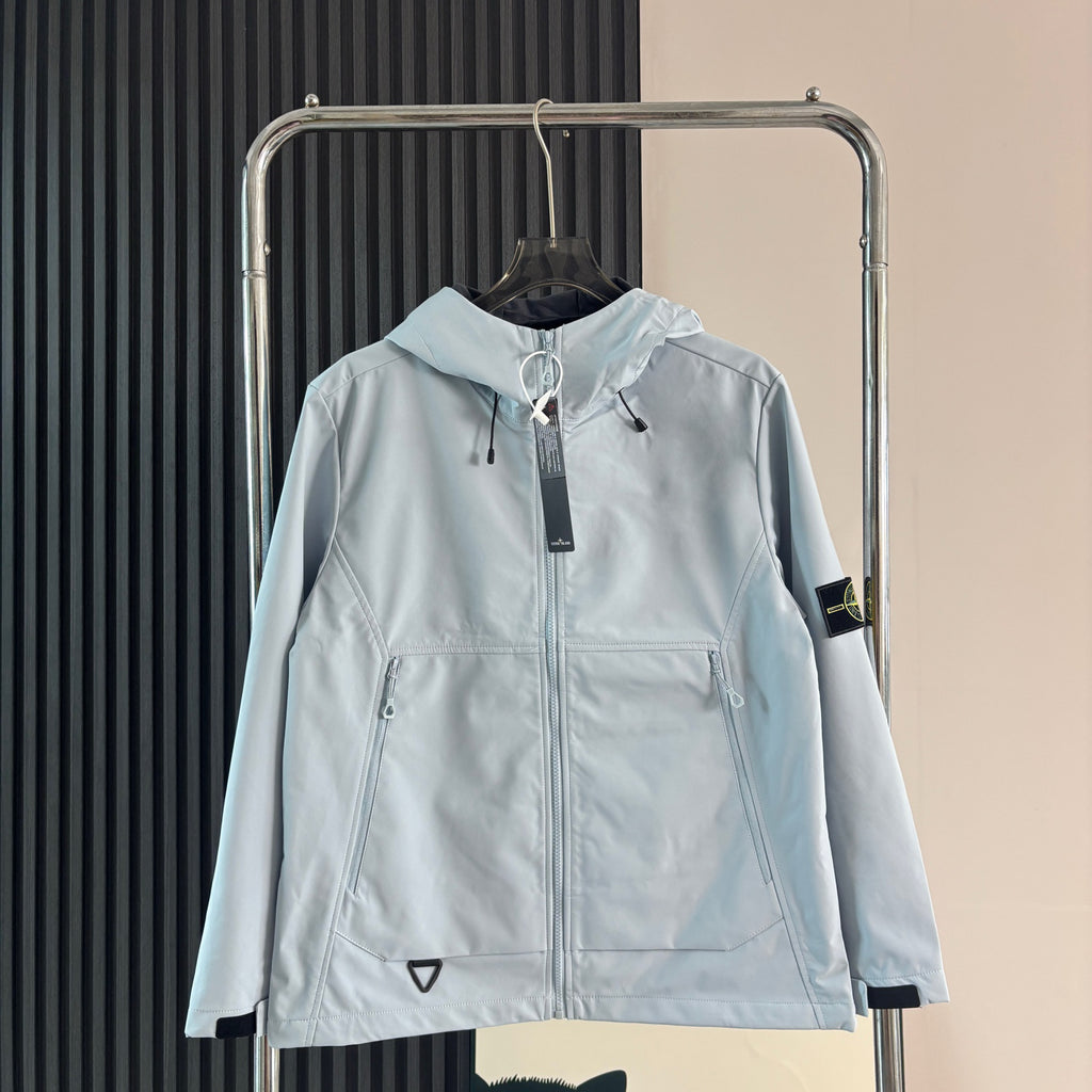 Stone Island Softshell Three-Protection Hooded Jacket with Compass Badge