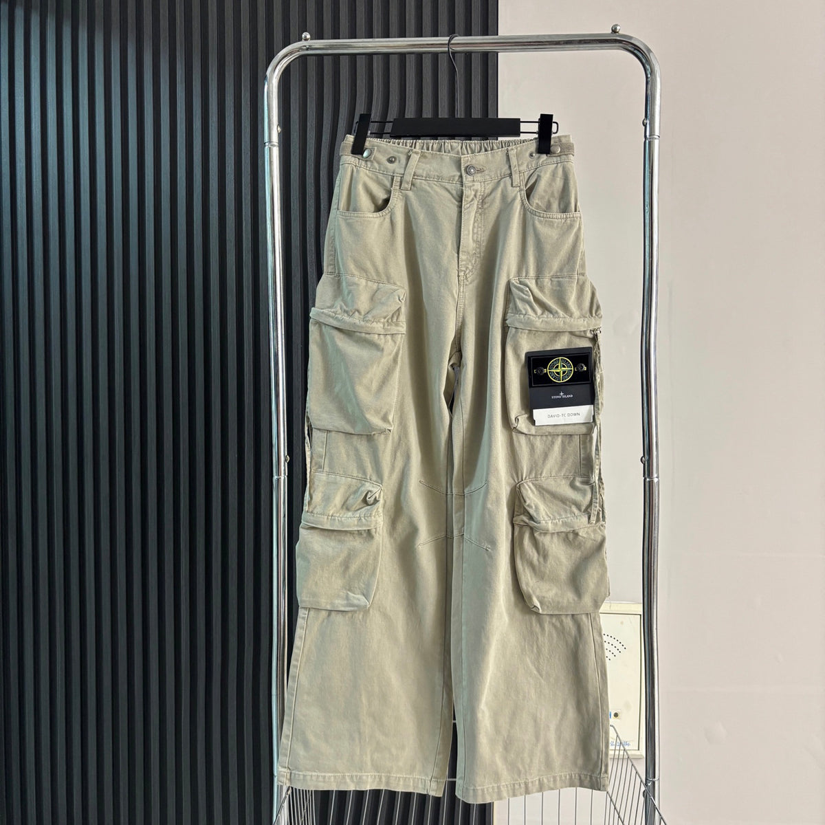 Stone Island Multi-Pocket Straight Cargo Parachute Pants with Compass Badge - 3 Colors