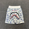 BAPE Space Camo Glow-in-the-Dark Shark Shorts - White / Black
