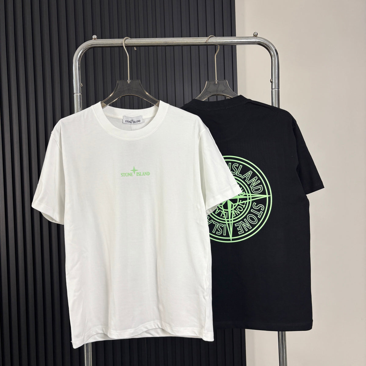 Stone Island Centre Chest Puff Print Compass Logo Oversized Cotton Tee