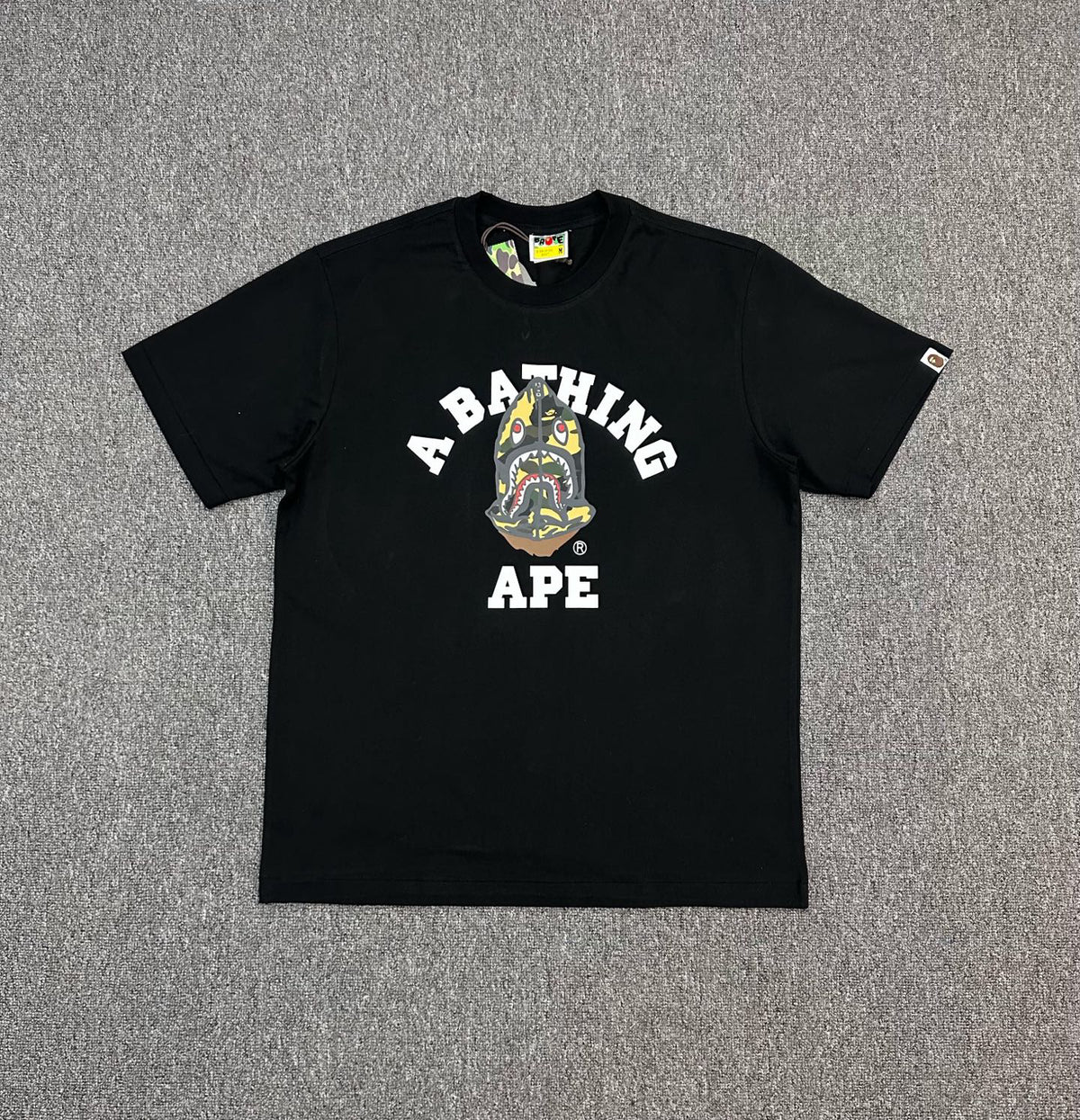 BAPE FW25 A Bathing Ape College Shark Camo Fill Oversized Heavyweight Unisex T-Shirt