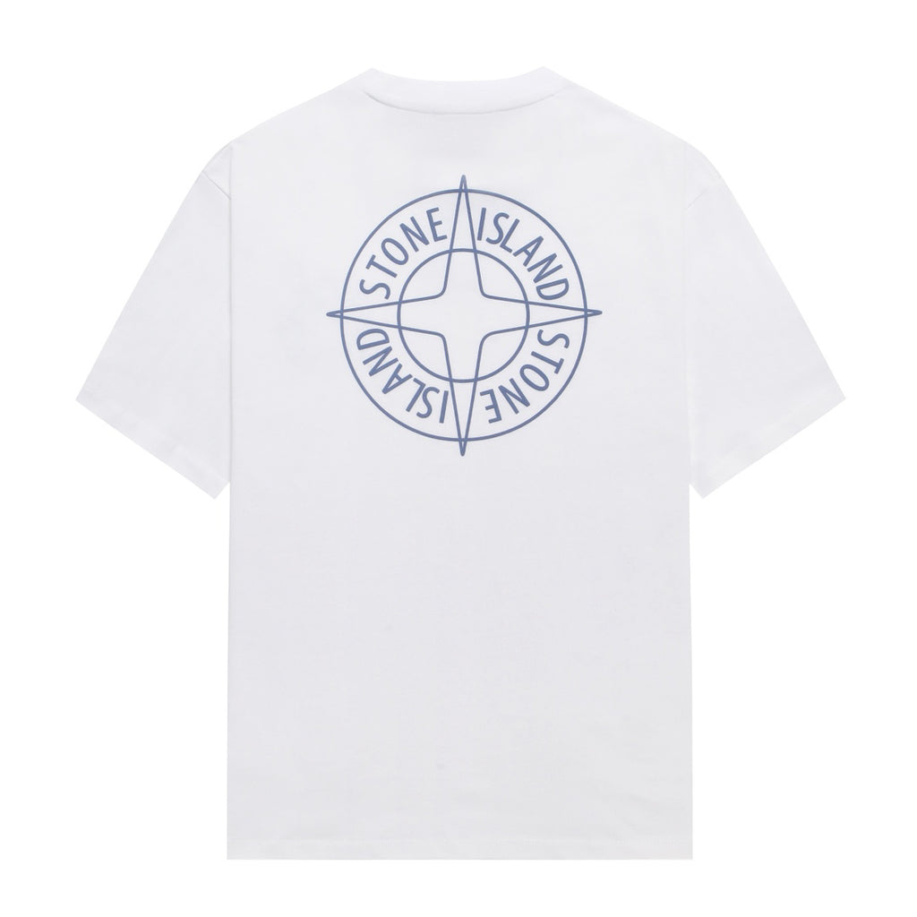 Stone Island Left Chest Circular Compass Badge Print Crew Neck T-Shirt