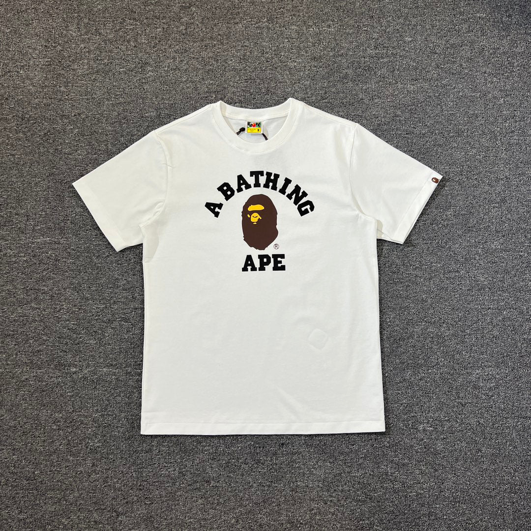 BAPE SS25 Classic College Tee "A Bathing Ape" Arch Logo Oversized Heavyweight Unisex T-Shirt