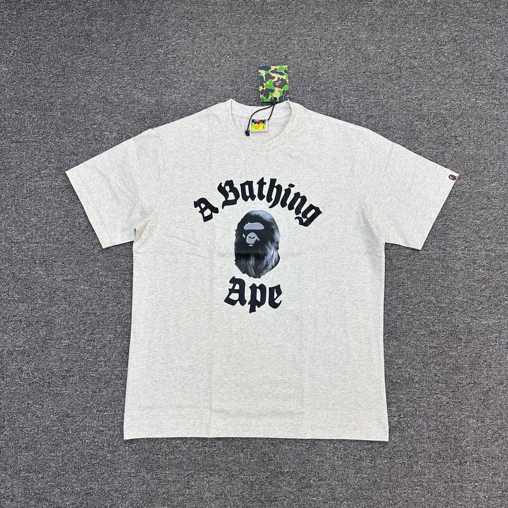 BAPE FW25 Old English Gothic Photorealistic Ape Face Oversized Heavyweight Unisex T-Shirt