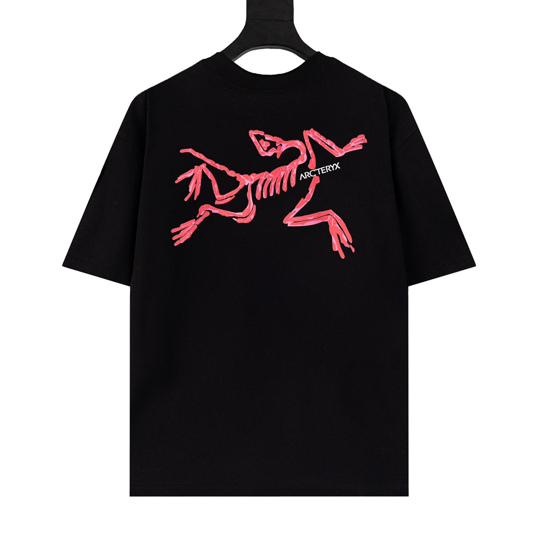 Arc'teryx Chest Bird Logo Back Marble‑Texture Fossil Bird SS T‑Shirt