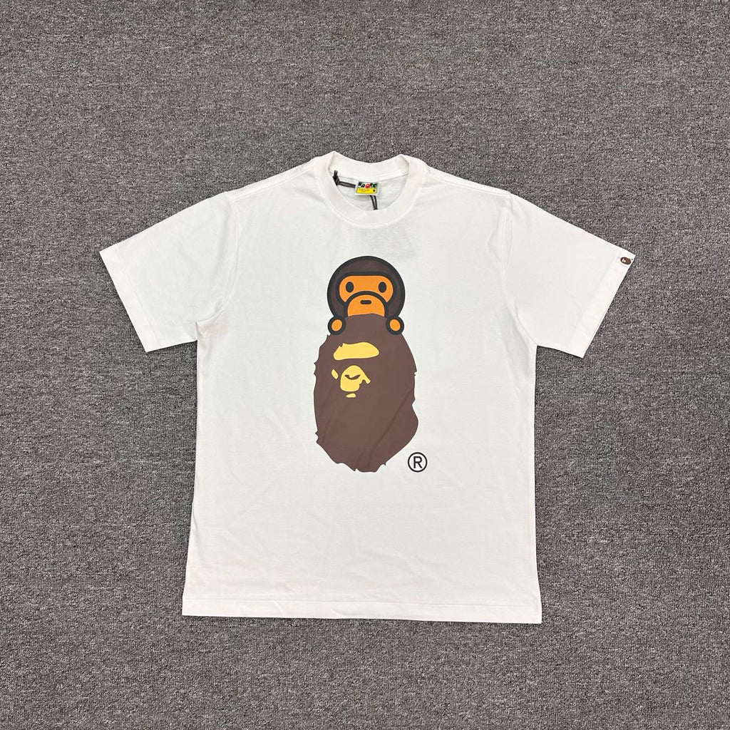 BAPE FW24 Baby Milo on Ape Head T-Shirt — White / Black