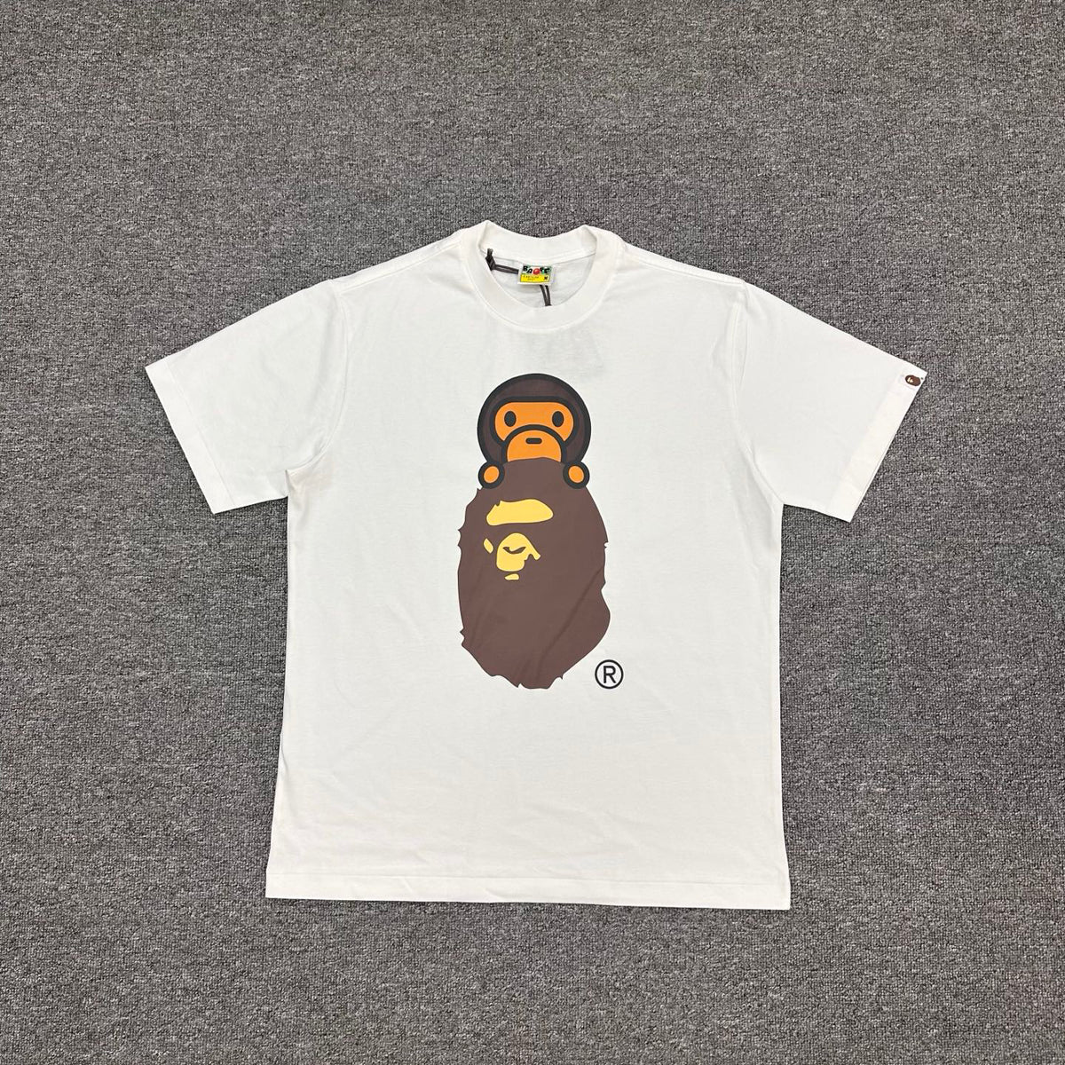 BAPE FW24 Baby Milo on Ape Head T-Shirt — White / Black