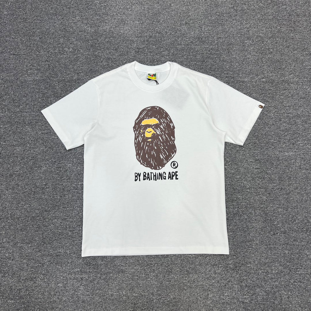 BAPE Fans Draw Hand-Drawn Sketch Ape Head Tee Oversized Unisex T-Shirt — By Bathing Ape