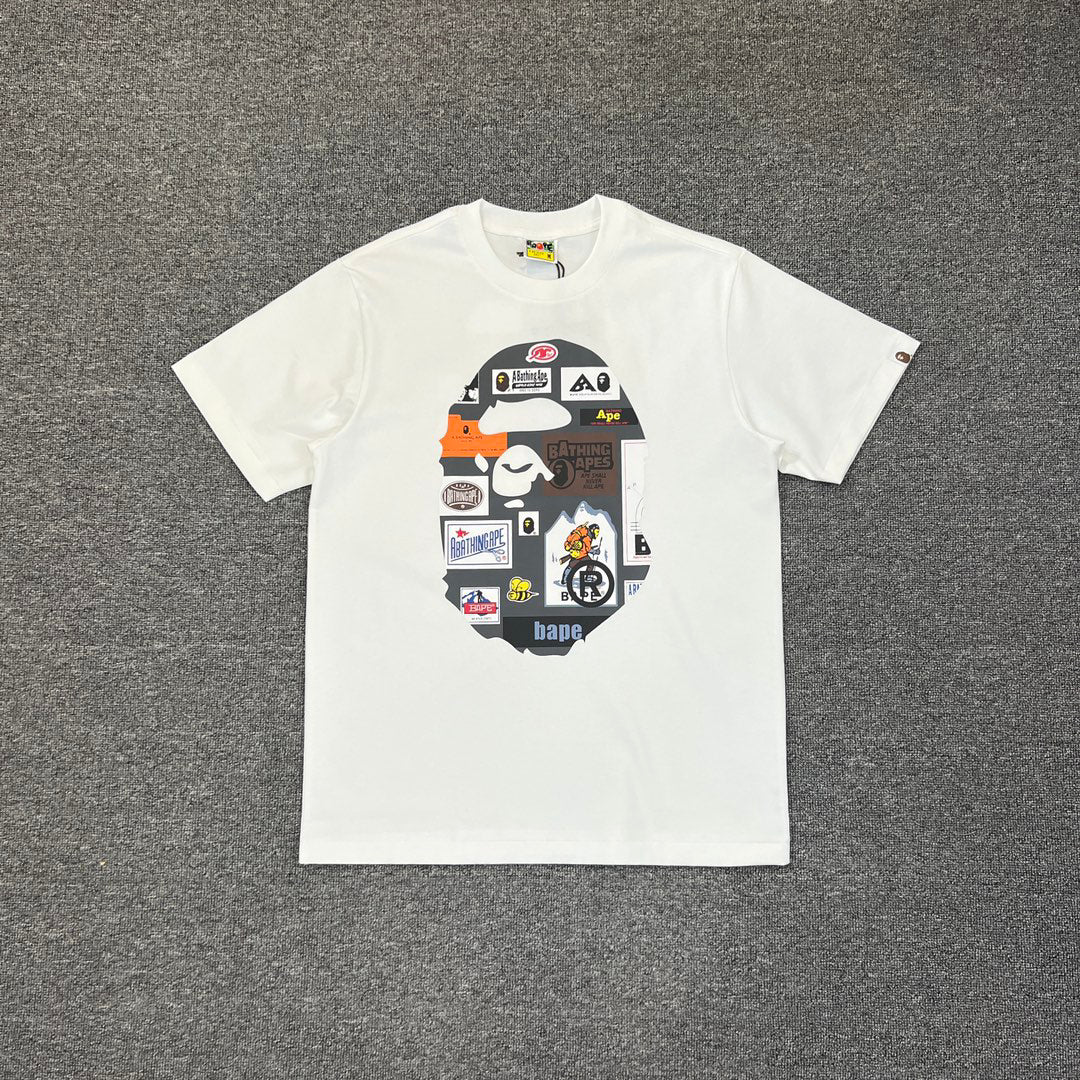 BAPE Archive Hangtag Label Collage Ape Head Double-Sided Print Tee Oversized Unisex T-Shirt
