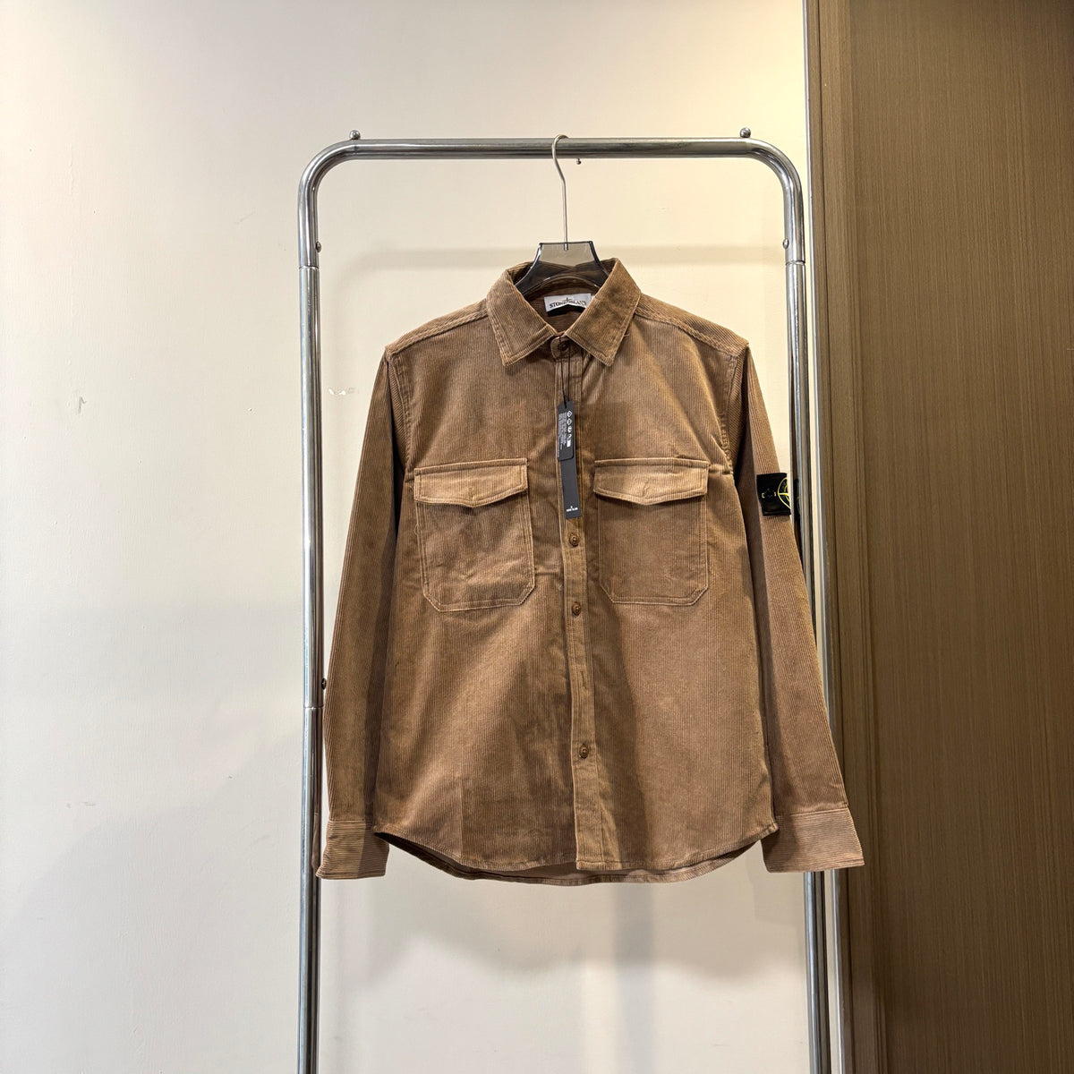 Stone Island Fine-Wale Corduroy Overshirt with Compass Badge