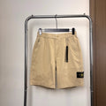 Stone Island Japanese-Style Chino Shorts with Twin Pleats and Compass Badge