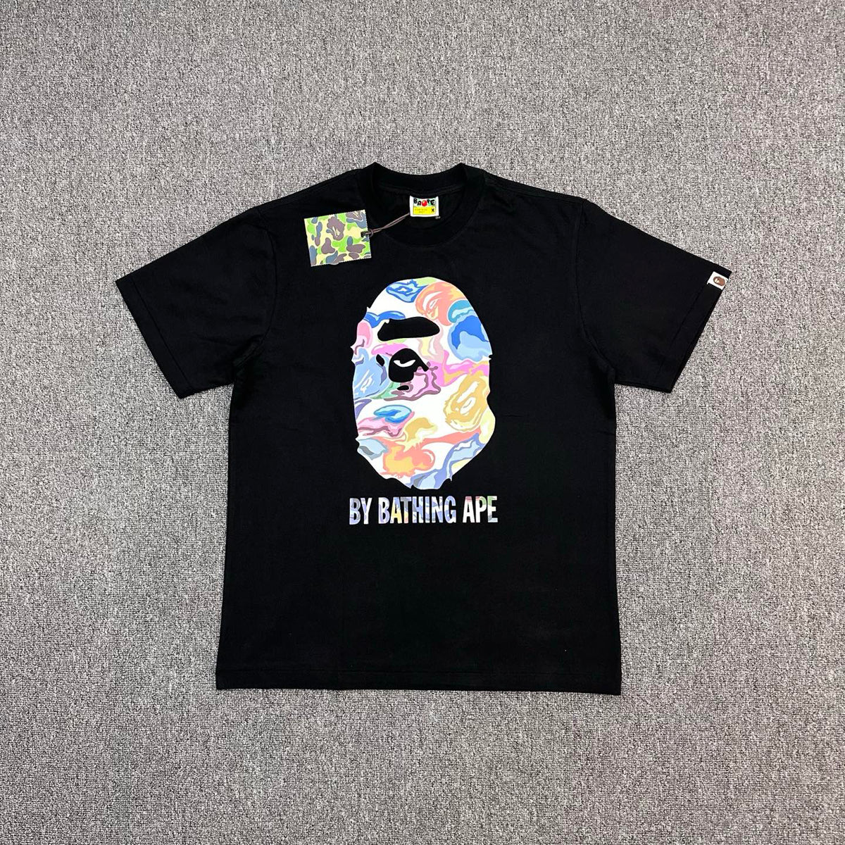 BAPE Liquid Marble Multicolor Ape Head BY BATHING APE Oversized Unisex T-Shirt