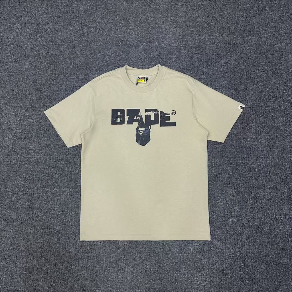 BAPE SS25 Ape Head Interlocking Distressed Block Logo & Neon Green Army Squad Back Print Oversized Heavyweight Unisex T-Shirt