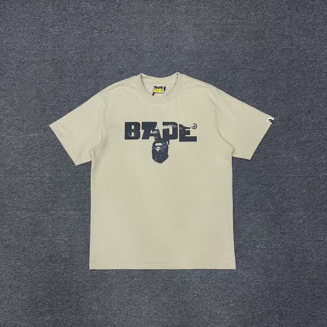 BAPE SS25 Ape Head Interlocking Distressed Block Logo & Neon Green Army Squad Back Print Oversized Heavyweight Unisex T-Shirt
