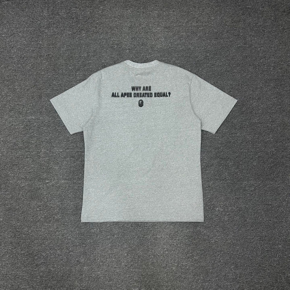 BAPE SS25 Pixel Font "Why Are All Apes Created Equal?" Double-Sided Oversized Heavyweight Unisex T-Shirt
