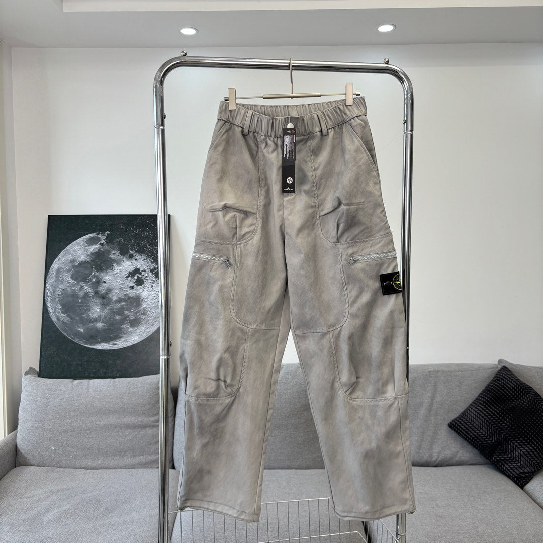 Stone Island Multi-Pocket Cargo Trousers with Bellows Pockets and Compass Badge