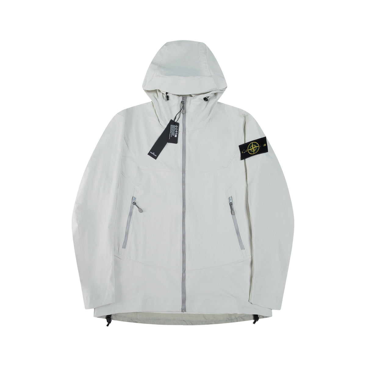 Stone Island Hooded Soft-Shell Jacket with Zip Pockets and Compass Badge