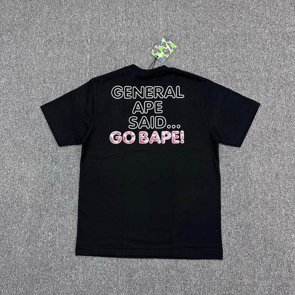 BAPE SS26 General Ape T-Shirt — White / Black