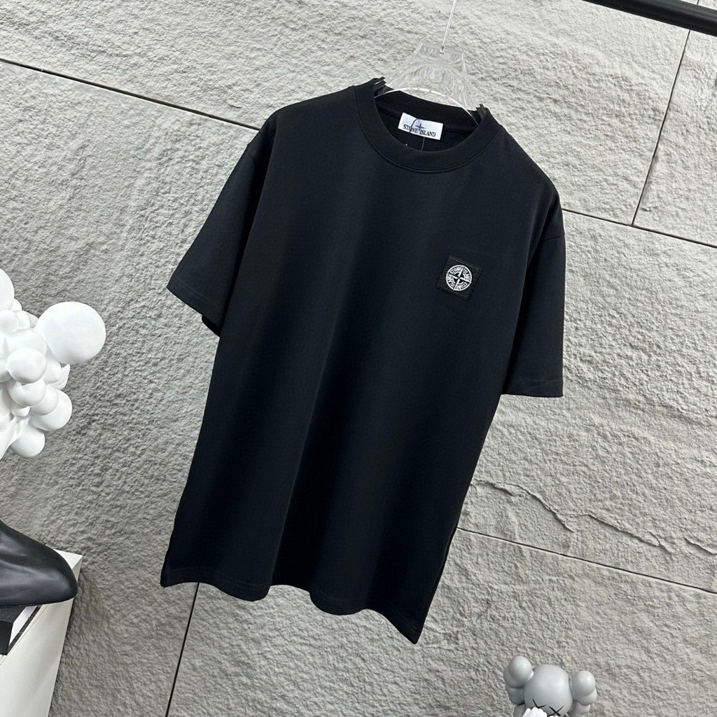 Stone Island Classic Compass Rose Woven Appliqué Badge T-Shirt - Left Chest Patch