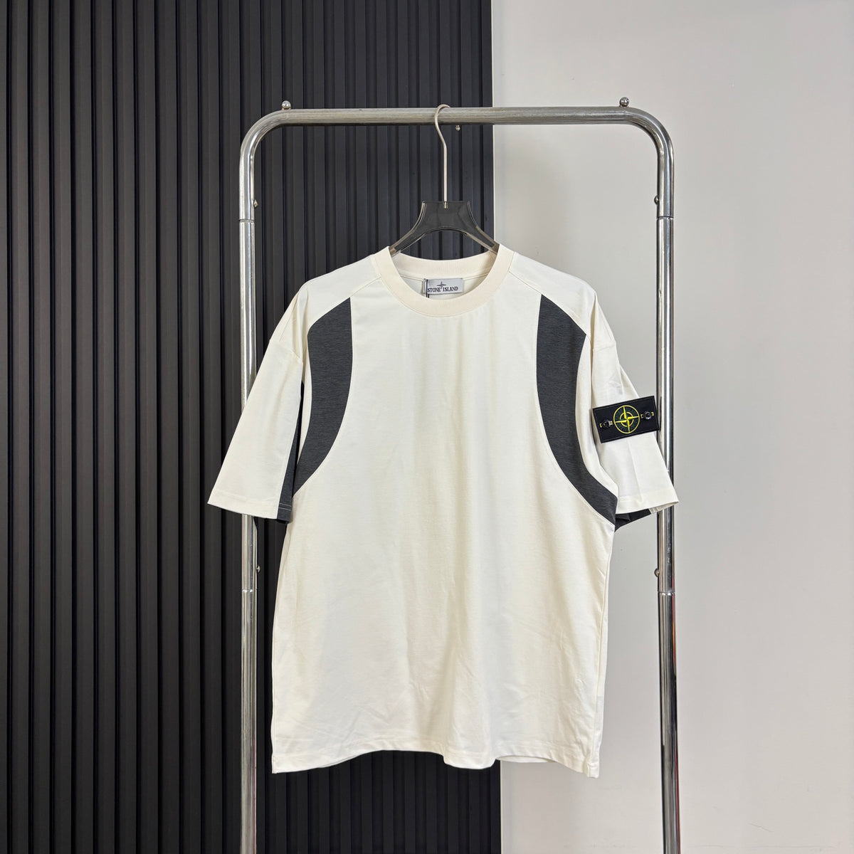 Stone Island American Sportswear Curved Contrast Panel Quick-Dry T-Shirt