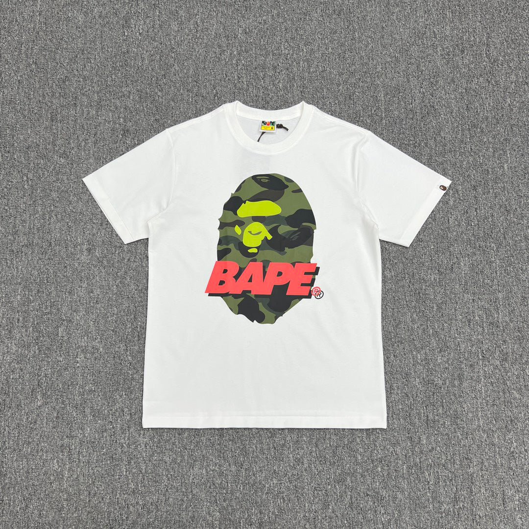 BAPE ABC Camo Ape Head Neon Wordmark Contrast Print Tee Oversized Unisex T-Shirt