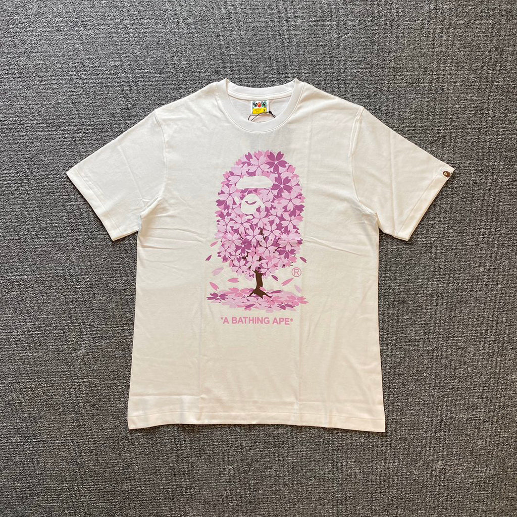BAPE 2022SS Cherry Blossom Ape Head Oversized Unisex T-Shirt