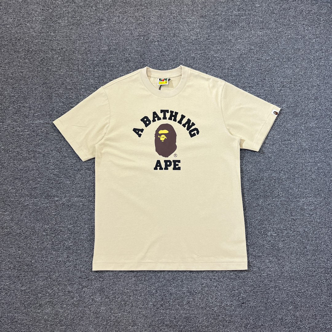 BAPE SS25 Classic College Tee "A Bathing Ape" Arch Logo Oversized Heavyweight Unisex T-Shirt