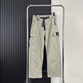 Stone Island Washed Multi-Pocket Cargo Trousers with Buckle Belt and Compass Badge