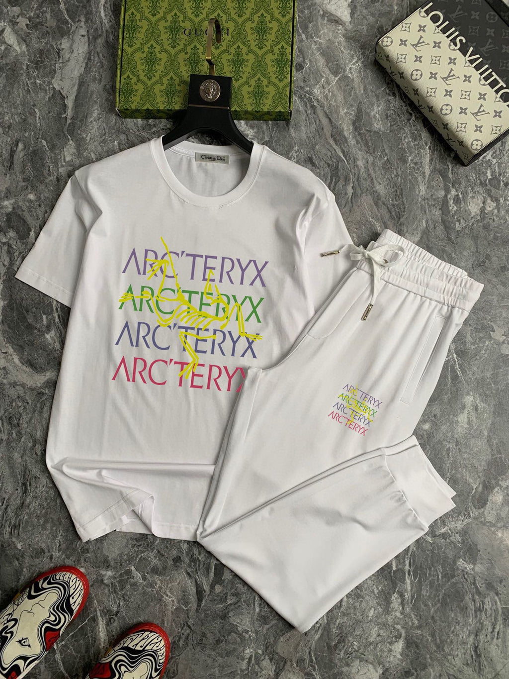 Arc'teryx Multi‑Color Stacked Logo T‑Shirt & Jogger Pants Set Unisex