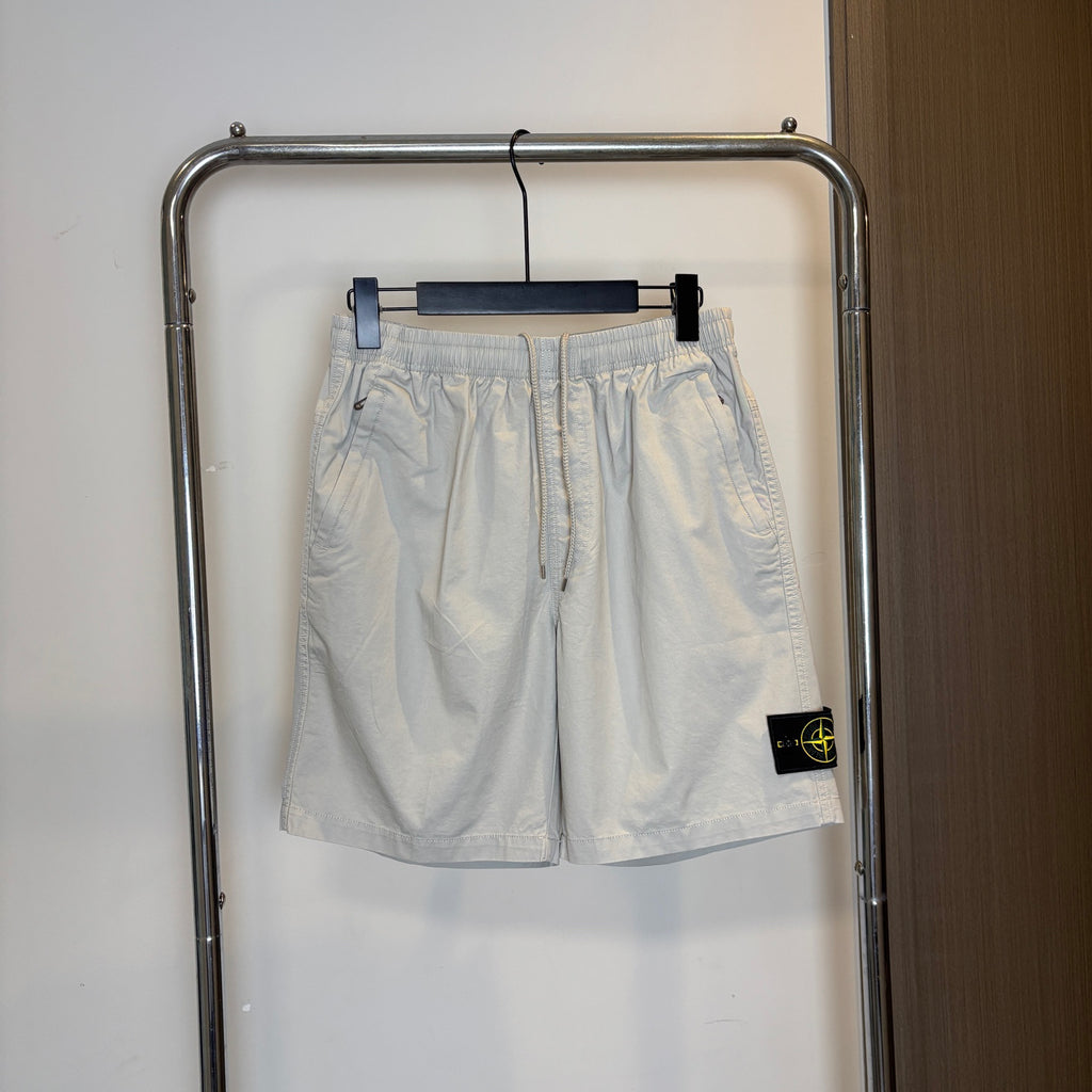 Stone Island Mid-Length Utility Cotton Shorts with Elasticated Waist and Compass Badge